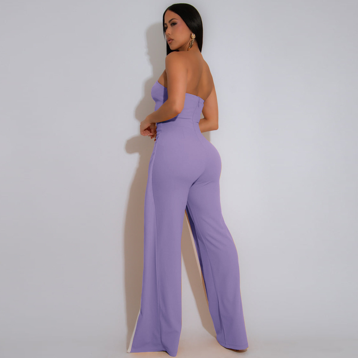 ZY6190 Amazon Independent store strapless false two-piece elegantly designed jumpsuit New partyjumpsuit pic 23