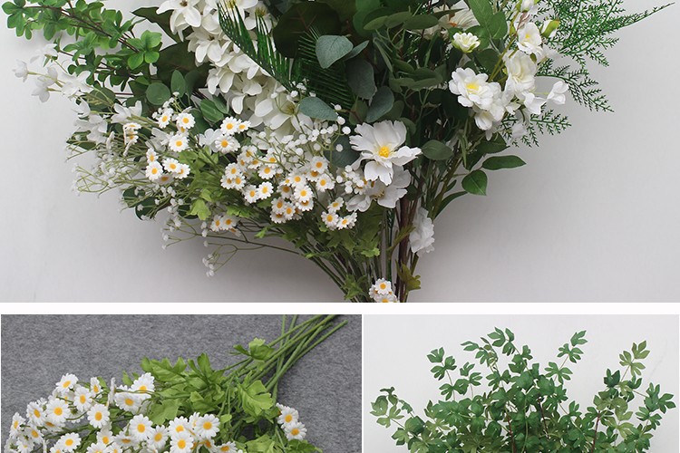 婚庆仿真花白绿系绿植植叶子材配叶酒店花艺装饰吊顶假树叶插花详情17