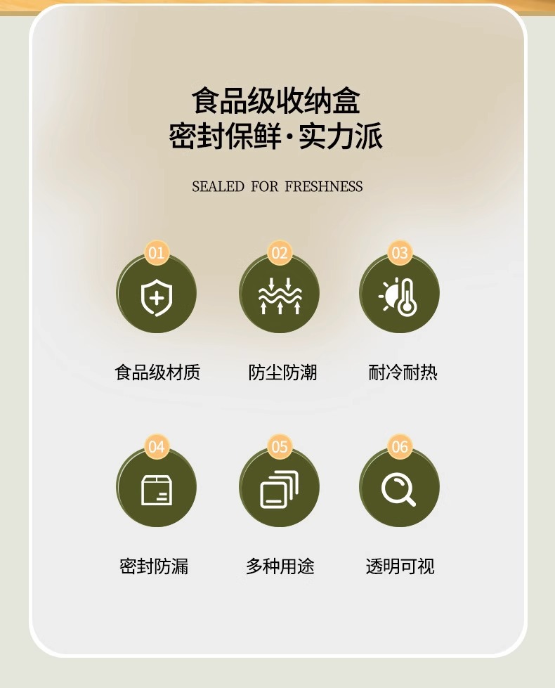 Refrigerator storage box, frozen meat compartmentalized small box, frozen preservation box, microwave-safe food, whole grain and rice portioning box pic 3