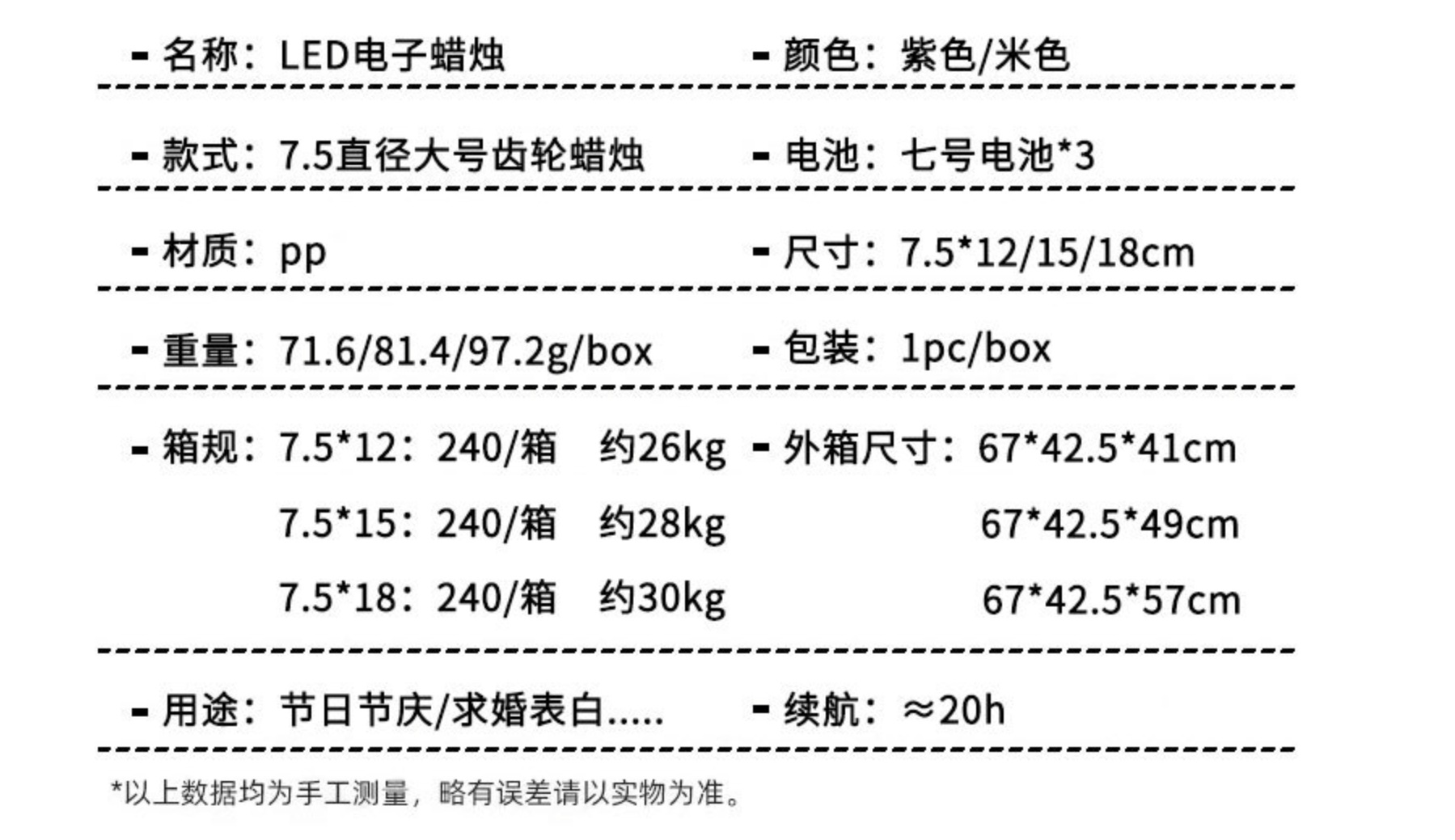 齿轮仿真蜡烛电子led蜡烛灯 节日庆祝婚礼室内装饰摆件蜡烛伴手礼详情5