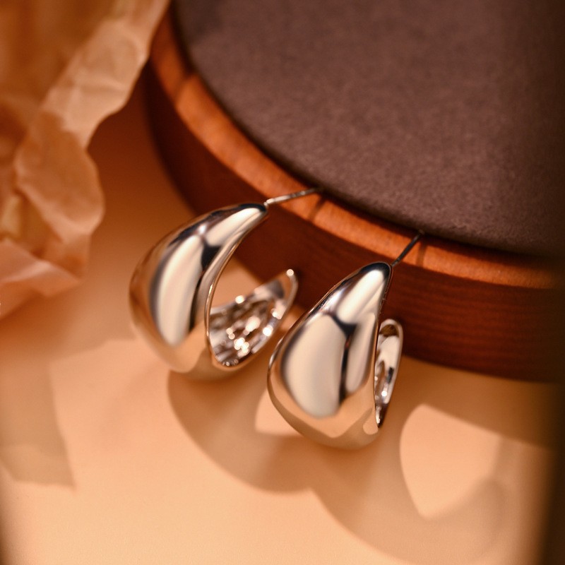 日韩精致简约耳圈爆款时尚百搭高级感素圈耳环气质通勤冷淡风耳扣详情45