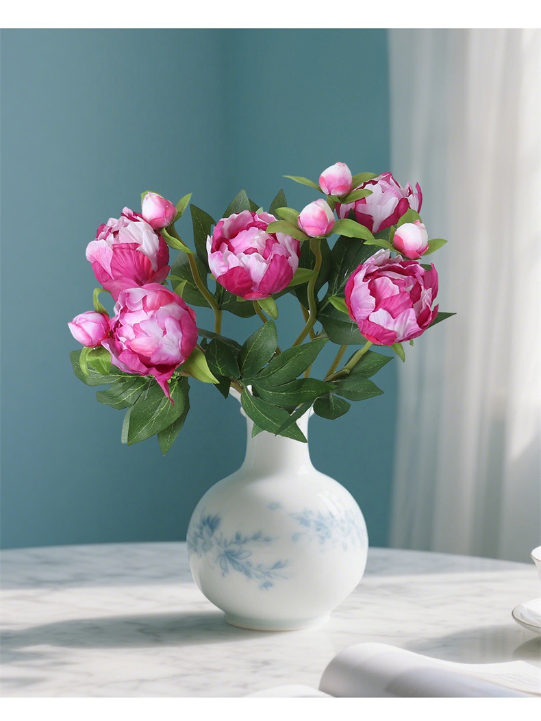 欧式迷你2头仿真牡丹花婚庆家居软装插花绢花摆放花艺仿真芍药详情11