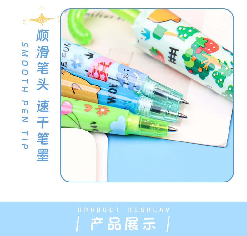 Creative umbrella, fresh and cute cartoon transparent gel pen, high personality, high appearance level, student stationery, problem-solving signature pen pic 5