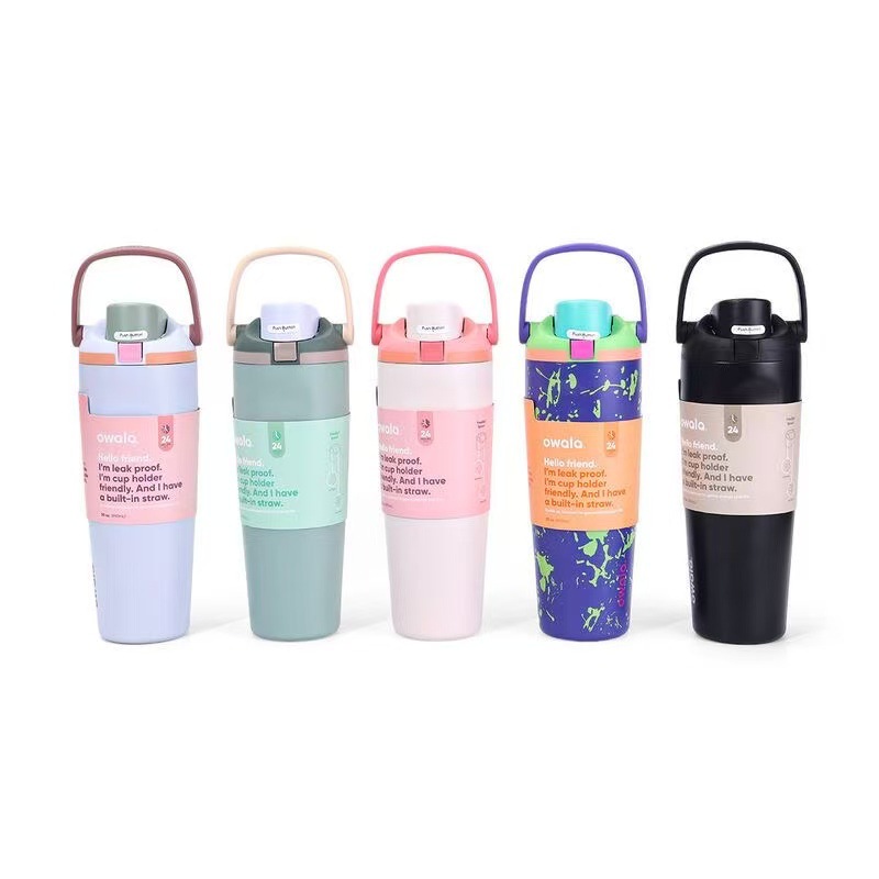 New owala water cup, insulated cup, large-capacity 304 stainless steel straw cup, double drinking cup, outdoor sports water bottle pic 4