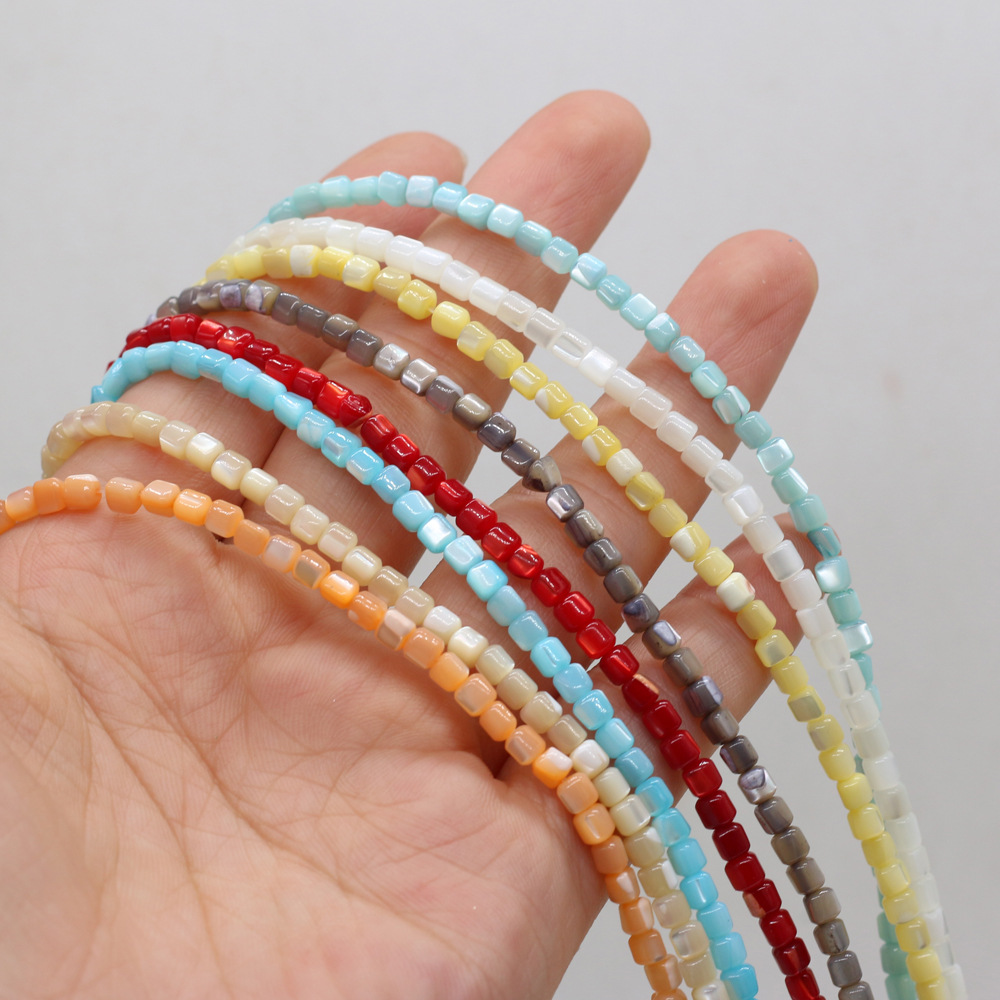 diy beaded jewelry materials, loose beaded bracelet accessories, handcrafted colorful natural freshwater shells, crushed stones, square pic 17