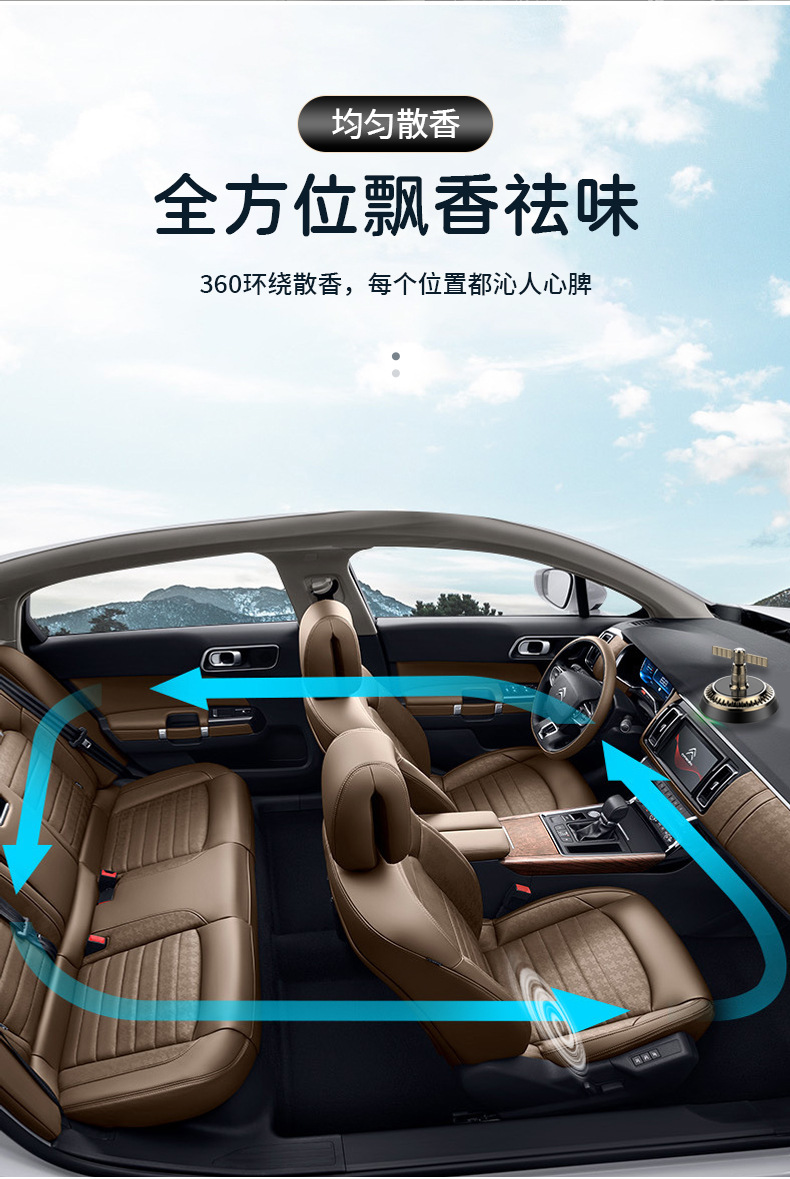 Solar-powered creative car aroma diffuser, high-end long-lasting light fragrance car perfume, center console, interior decoration Tiangong No.1 pic 7