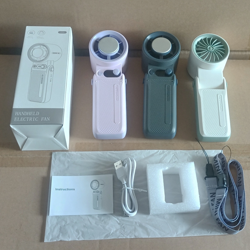 2025冰敷手持风扇办公户外便携式usb数显制冷高速暴力涡轮小风扇详情2
