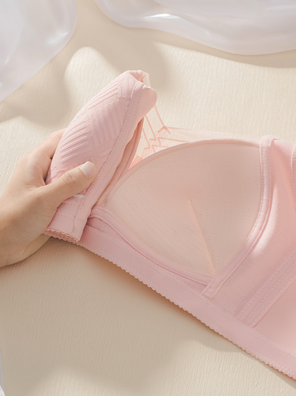 Cross-border trade bras without steel rings, thin cups, large breasts, small appearance, gathering top support, side retraction, breathable inner lining, adjustable type underwear pic 12
