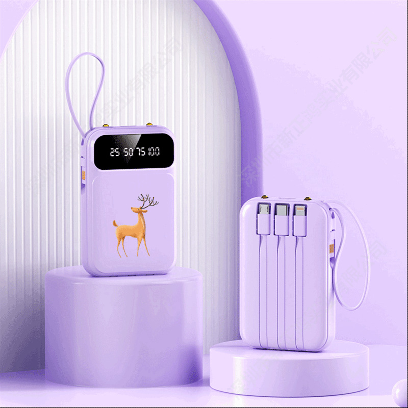 Wholesale fast-charging power banks with 3c certification, 20,000 mah large-capacity mini power banks with cables, custom patterns pic 5