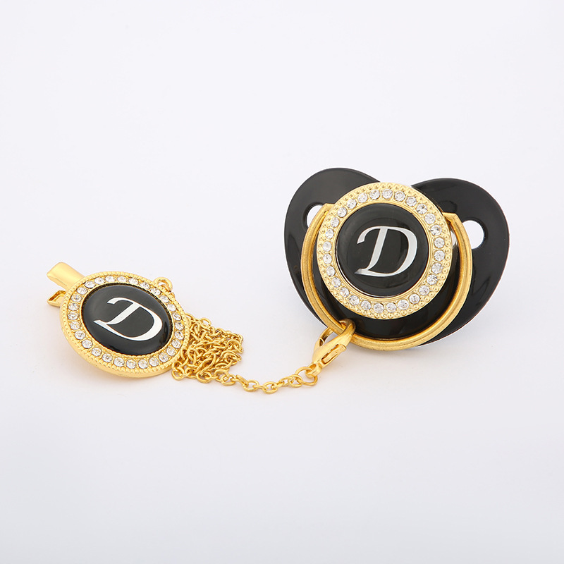 Cross-border baby and maternal products, letter pacifiers, diamond-encrusted pacifiers with chains, pacifier chains, baby products factory wholesale pic 8