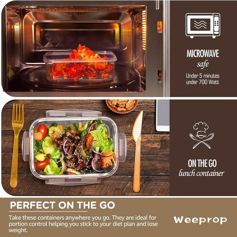 16-piece lunch box set, Model A PP sealed can, food-grade plastic storage can for grains, snacks, dry goods and tea pic 6