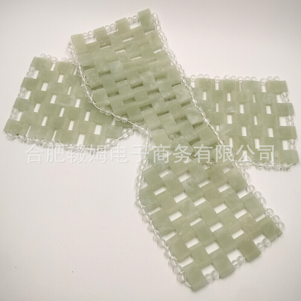 玉石美容工具编织玉石岫玉眼帘手编玉石面罩眼罩清凉舒适眼部专用详情21