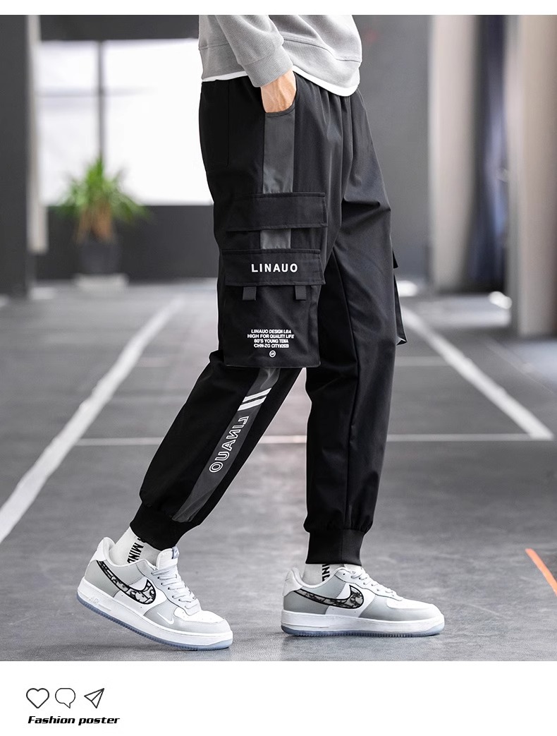 工装裤男士宽松大码男裤夏季2024新款胖子肥佬休闲束脚裤子男秋季详情28