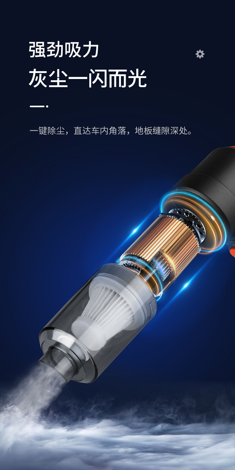 Handheld, standing, blowing and suction integrated mini cordless vacuum cleaner for both home and car, portable car vacuum cleaner, easy to suck at any time pic 4