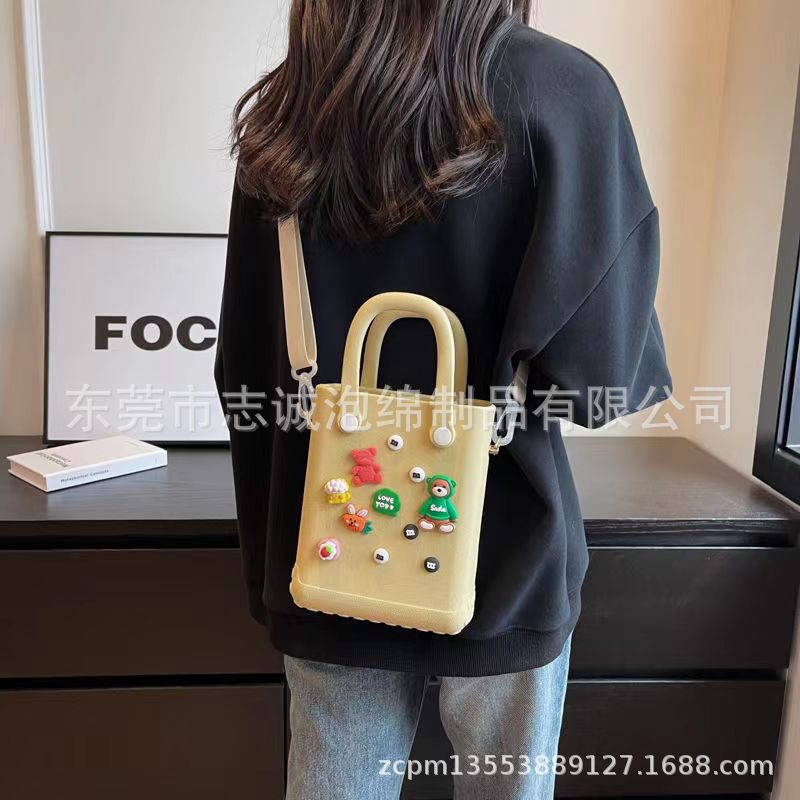 eva basket travel shoulder bag, perforated bag, waterproof and durable storage, eva beach bag, perforated bag, eva handbag pic 12