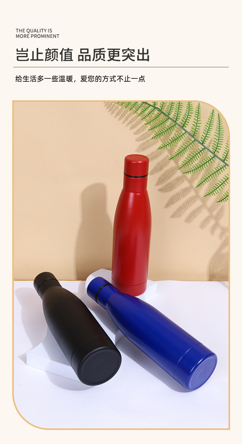 Cross-lens foreign trade cork bottom business 304 insulated cup, stainless steel vacuum double-layer portable coffee cup, car cup pic 4