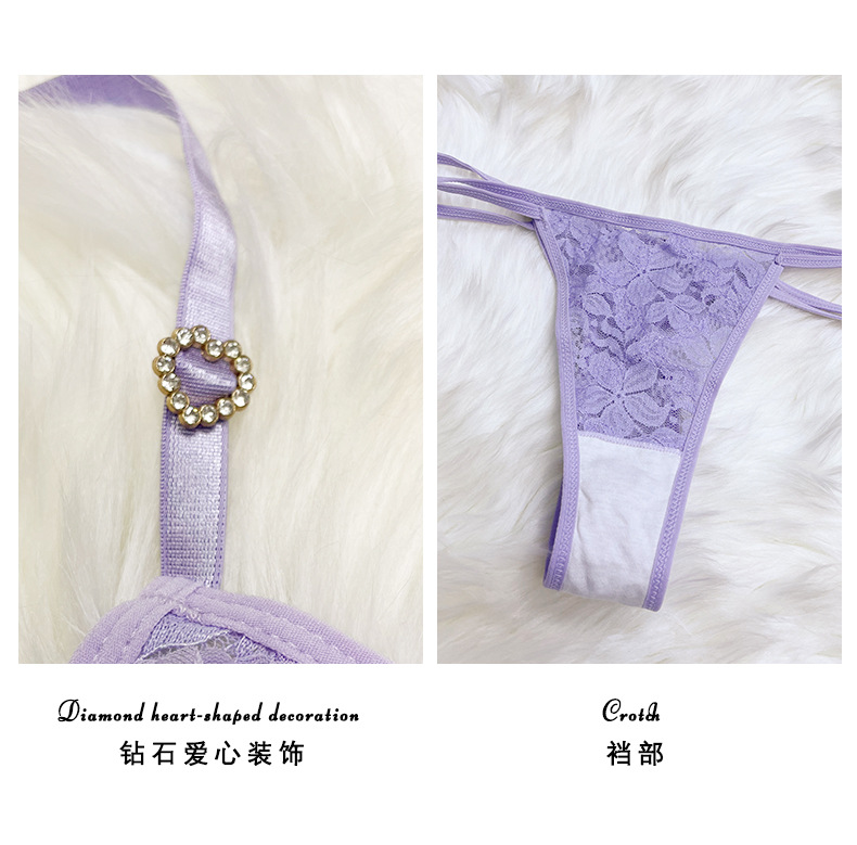 Sexy three-dimensional lace lingerie set for foreign trade, multi-color memory soft steel ring bra and T pants two-piece set JR022 pic 9