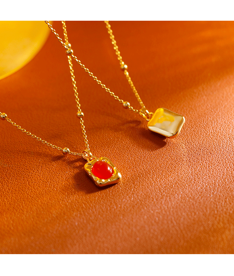 Hyacinth kitsune luna artículo rojo collar año lunar agate rojo colgante turquesa nicho ligero diseño de lujo cadena de clavícula gargantilla de lujo pic 7