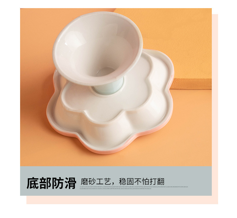 High-quality macaron-colored flower-shaped pet bowls, pet feeding bowls, dog supplies, pet automatic water dispensers, pet supplies, durable and easy to clean pic 19
