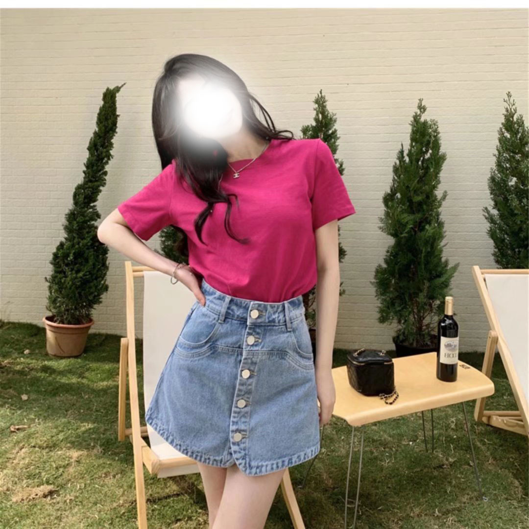 大码胖mm假两件裤裙显瘦半身短裤裙女夏季高腰牛仔短裙黑色a字裙详情13