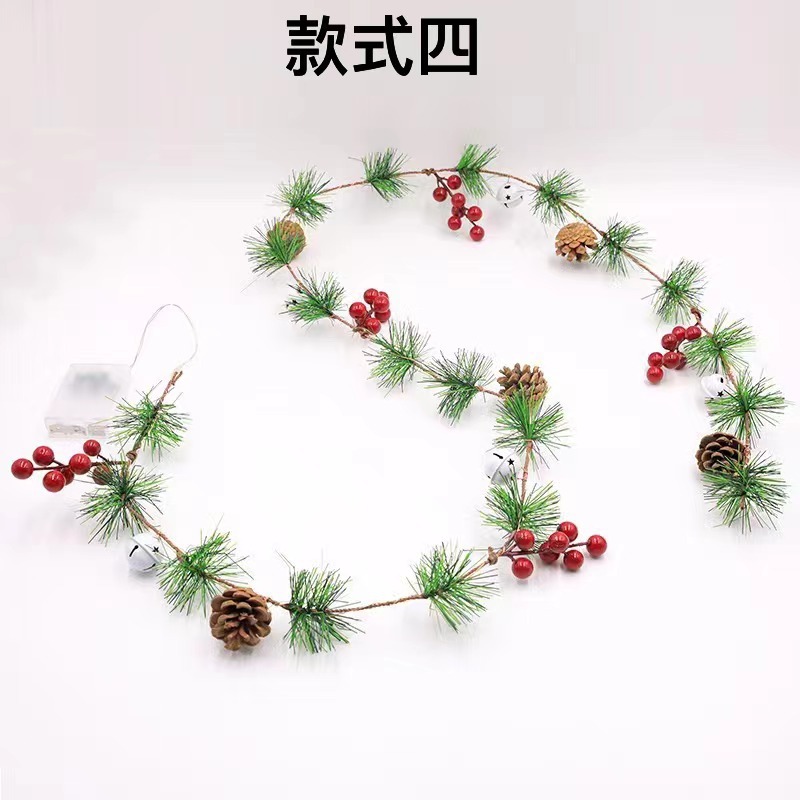 圣诞新款led铜线灯串红果松果松针圣诞藤条工艺灯节日庭院装饰灯详情28