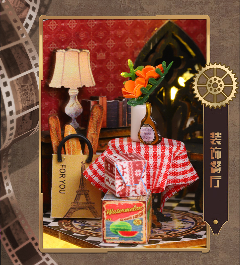 Jiate diy House Trajectory Youcheng Cross-border E-commerce Toy Model Manual Assembly DIY House DIY Bookstand pic 20