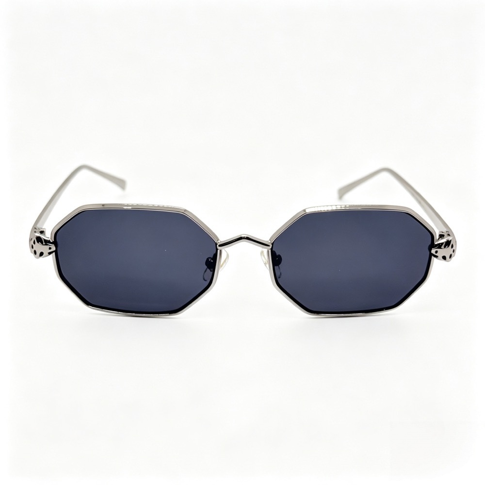 2026 nuevo leopardo cabeza decorativa poligonal gafas de sol mujer metal lentes gradientes retro influencer shades fábrica lote pic 5