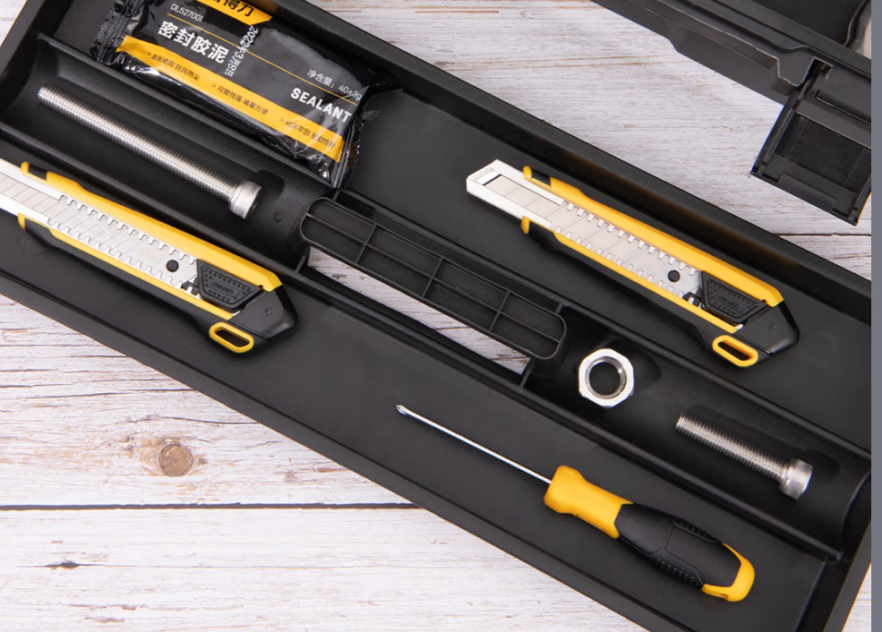 得力家用五金工具箱空箱大号美术收纳盒电工维修小零件工具收纳箱详情12