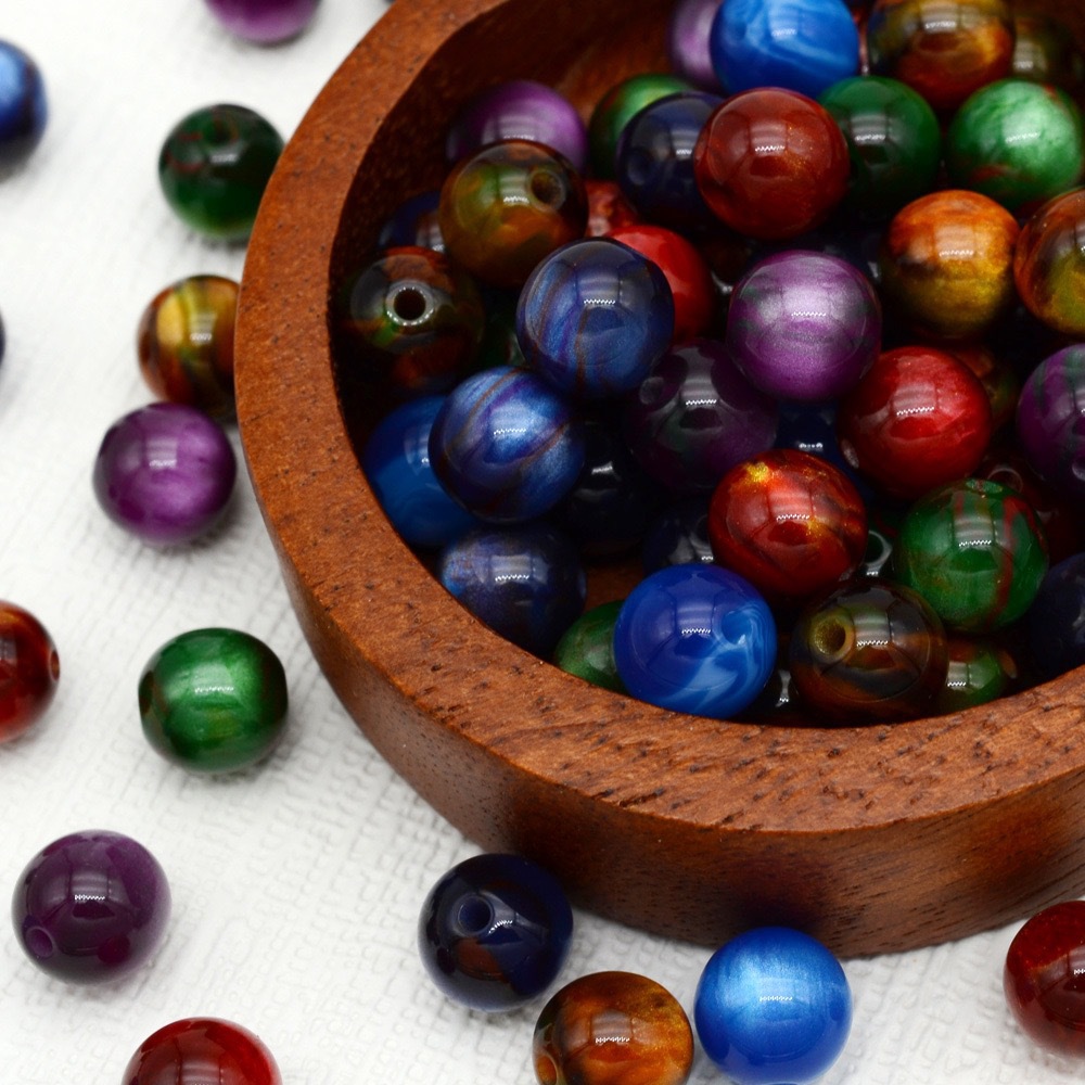 Dreamy starry sky flowing light resin beads, resin beads diy handcrafted ancient-style bracelet and string accessory materials pic 7