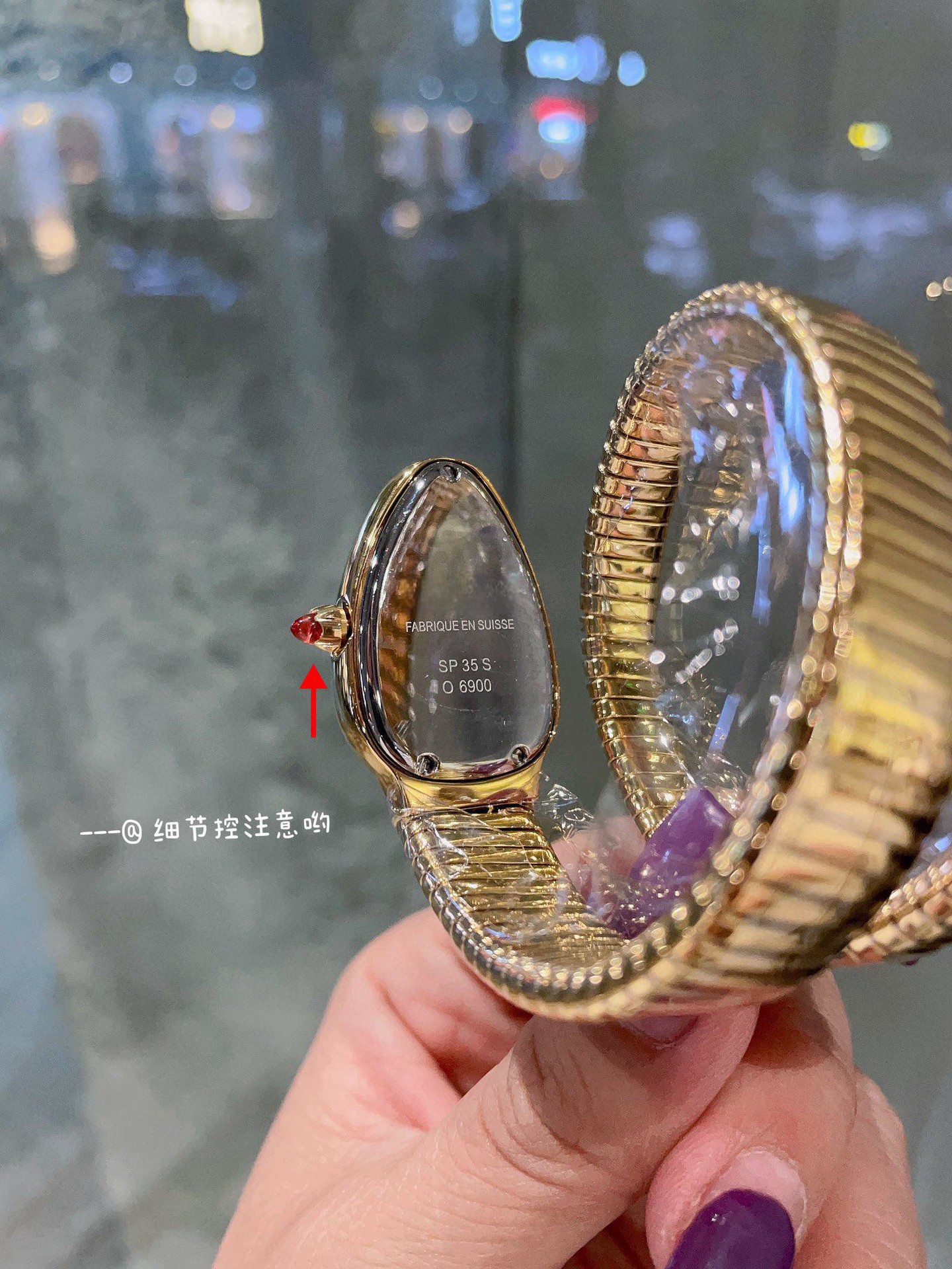 BV鎏光蛇影腕表时尚女士手表经典蛇形表头光环系列蓝气球腕表女表详情10