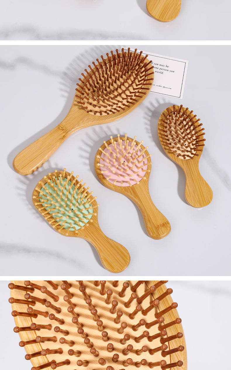 Head meridian air cushion comb, massage large comb, anti-static bamboo air bag comb for long female hair, wooden comb pic 30
