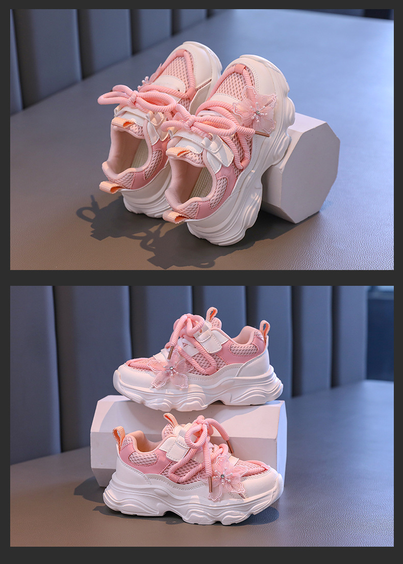 女童运动鞋网面老爹鞋2024秋季新款儿童软底跑步鞋中大童透气网鞋详情12