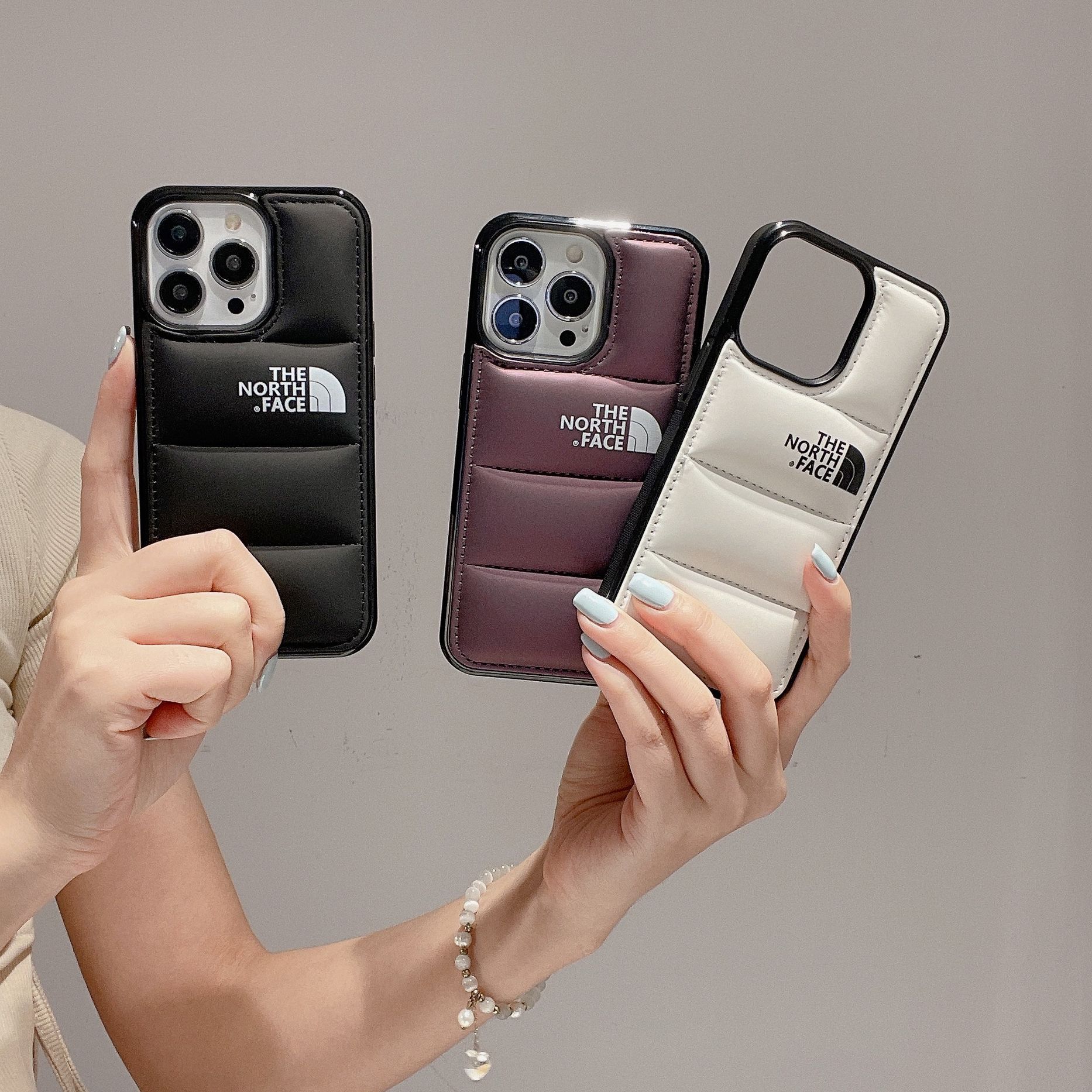 羽绒服北面适用iPhone16promax填充棉手机壳14promax充棉羽绒服13详情24