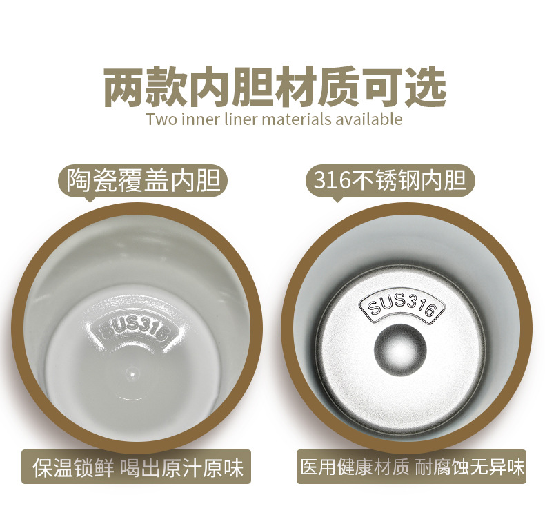 可爱卡通保温杯高颜值双饮真空咖啡杯陶瓷内胆水杯子详情8