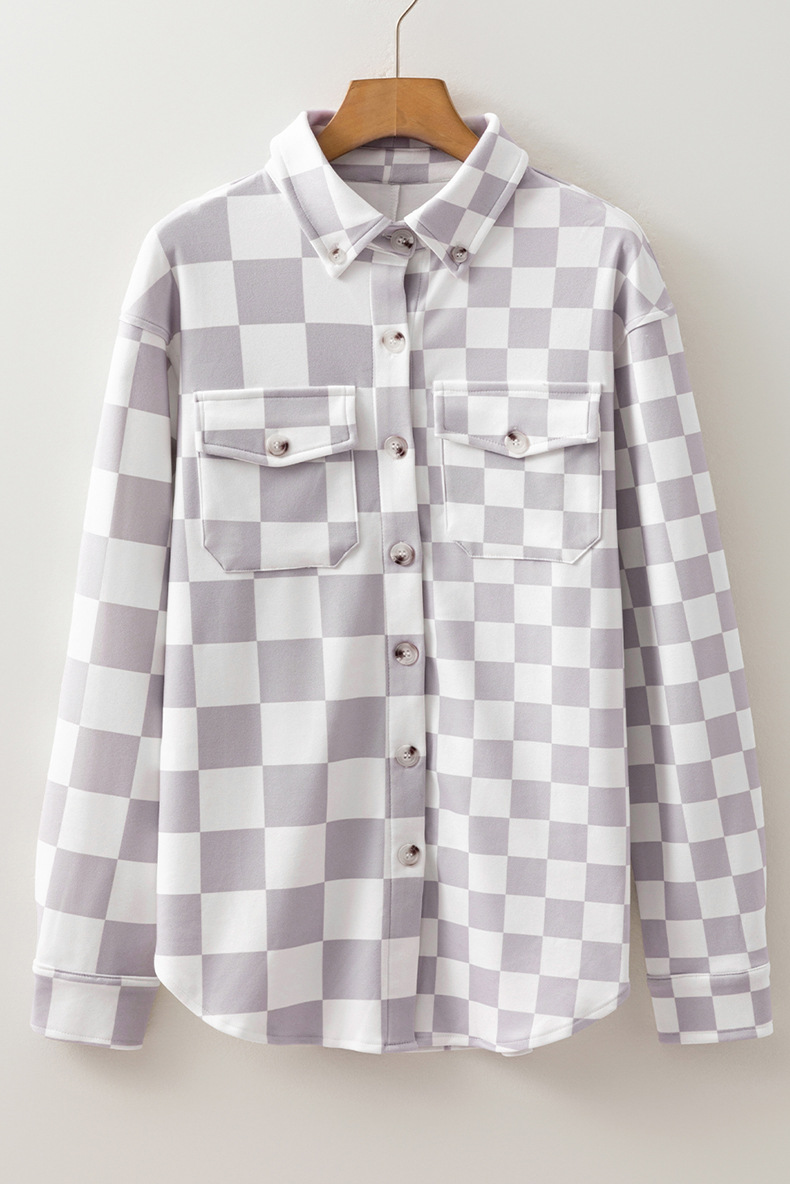 The independent website is selling a new autumn and winter collection of lapel jackets for women, featuring a casual European and American style printed single-breasted multi-button coat pic 11