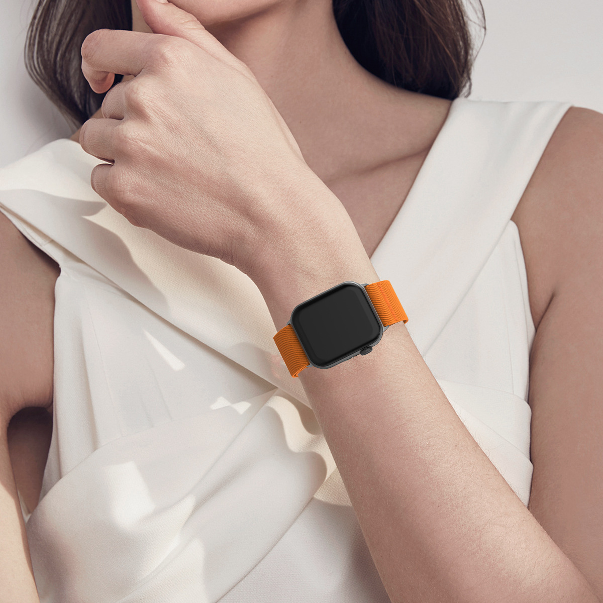 适用苹果尼龙手环苹果手表带iwatch10表带滴胶机械扣书包带车线款详情7