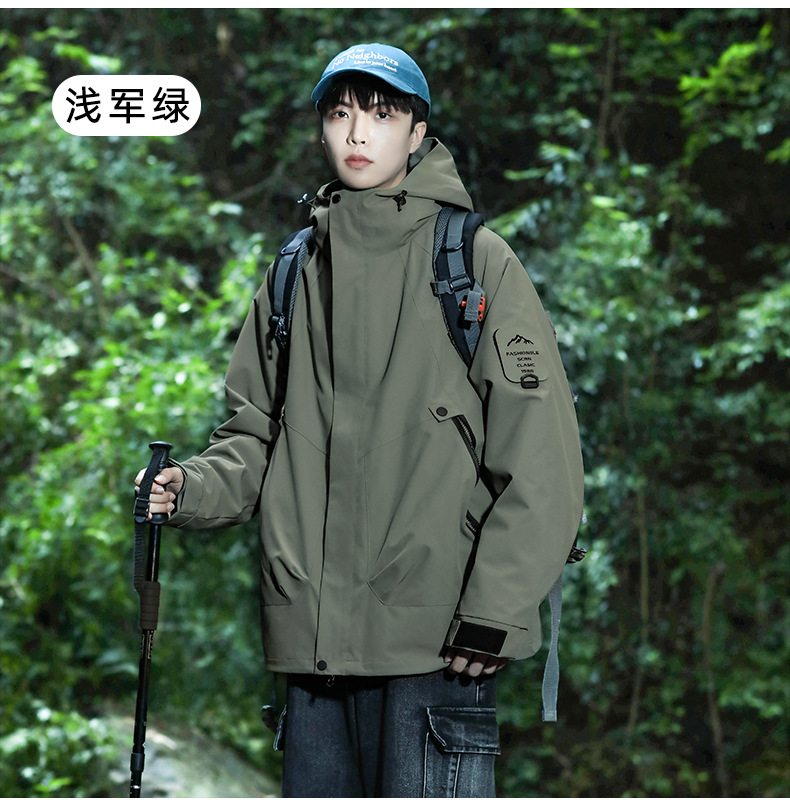 冲锋衣三合一防泼水男女款定制logo时尚新型高级感可拆卸防风外套详情21
