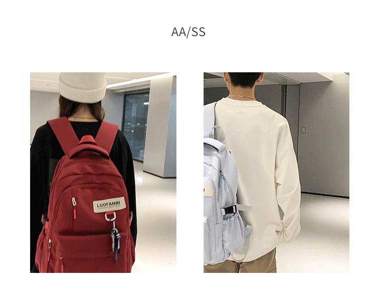 A large-capacity schoolbag for college and high school students, a simple, casual and sporty Korean-style couple backpack pic 1