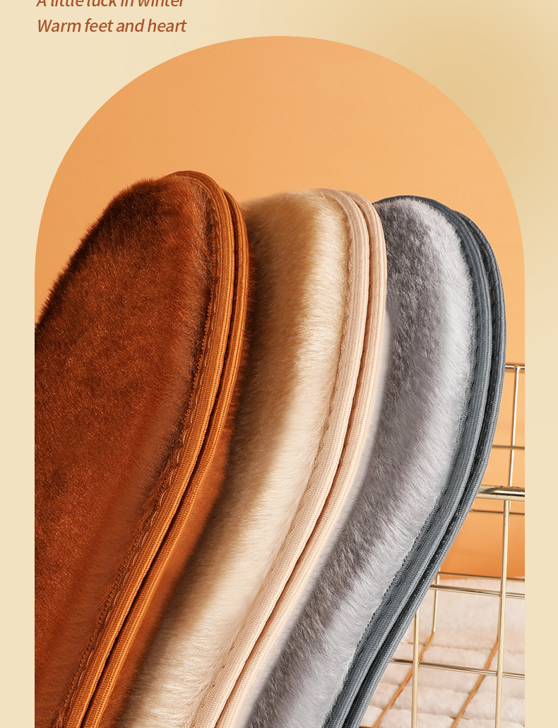 加绒保暖鞋垫冬季男女软底加厚透气吸汗竹炭防臭毛绒棉仿羊毛全垫详情3