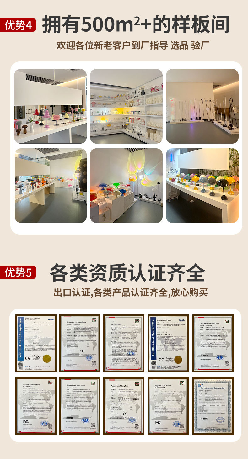 跨境LED古风摆件台灯客厅卧室复古氛围灯床头充电金属蘑菇小夜灯详情5