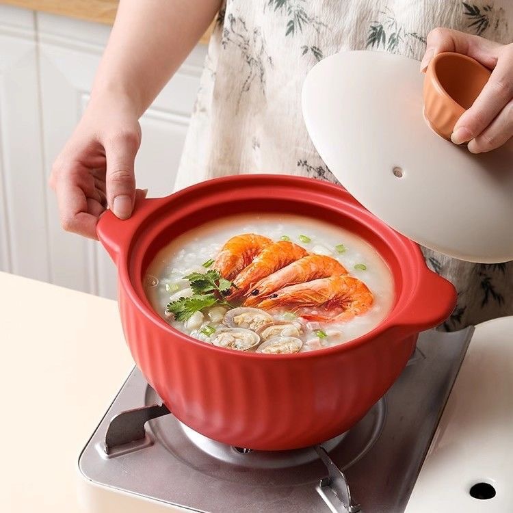 2025 New type of clay pot household gas open flame stew pot ceramic high-temperature resistant dry-burning without cracking 煲仔饭 soup pot for making soup pic 8