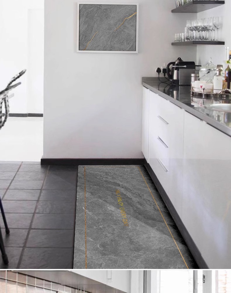 Light luxury diatom mud floor mat, water-absorbing and anti-slip combination floor mat, no-wash and washable kitchen floor mat pic 9