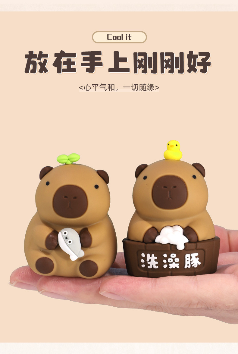 卡皮巴拉摆件可爱小摆件办公室桌面装饰摆件卡通创意礼物工艺品详情9