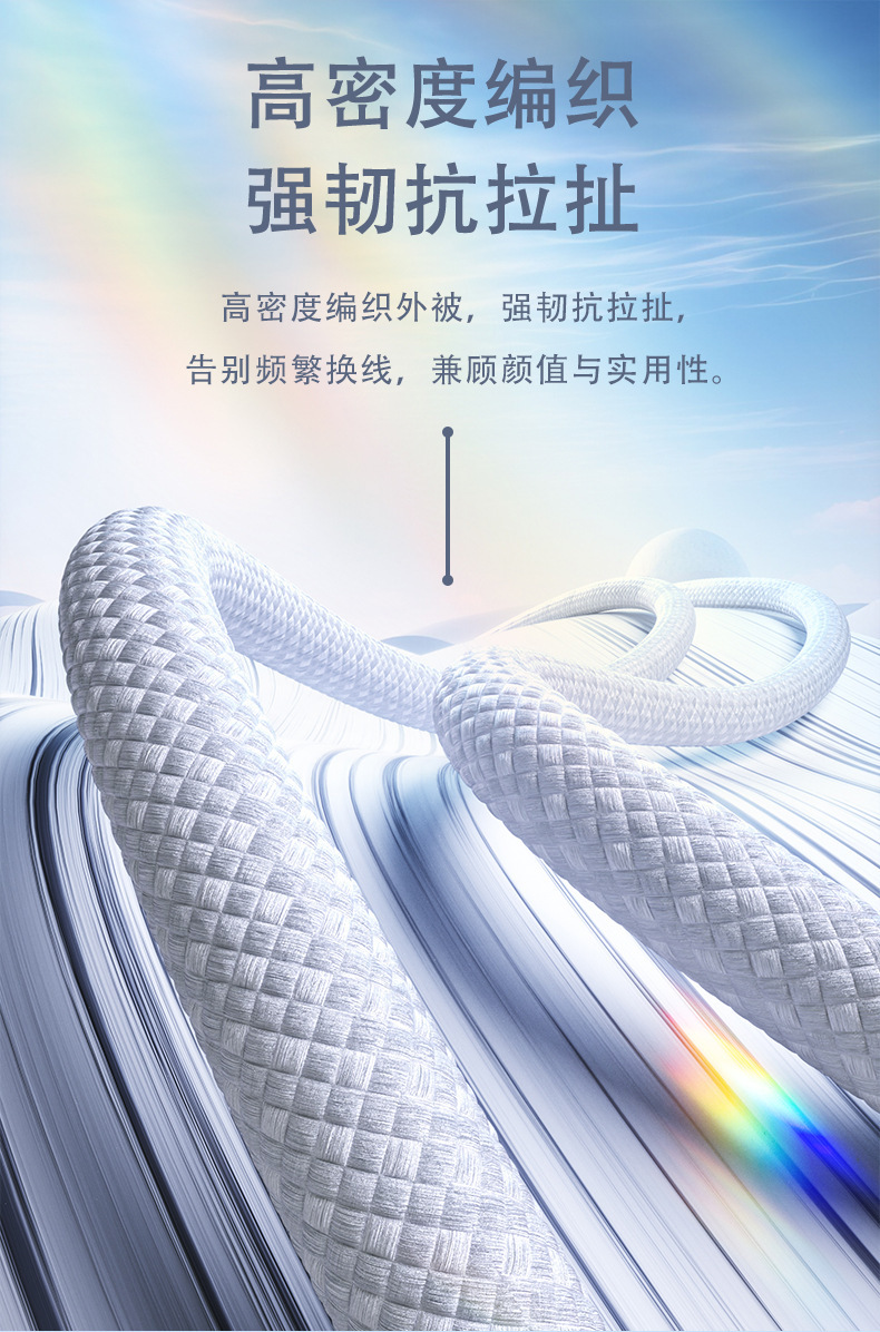 240W双TypeC编织快充数据线PD快充线适用于苹果16/华为iPad充电线详情7