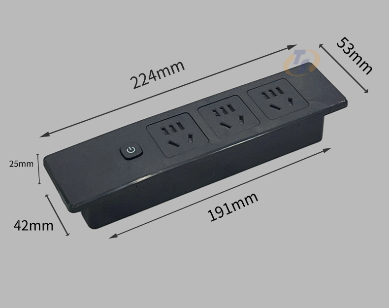 嵌入式多孔位五孔插座带开关USB台面橱柜子TypeC办公 家具内嵌排详情7