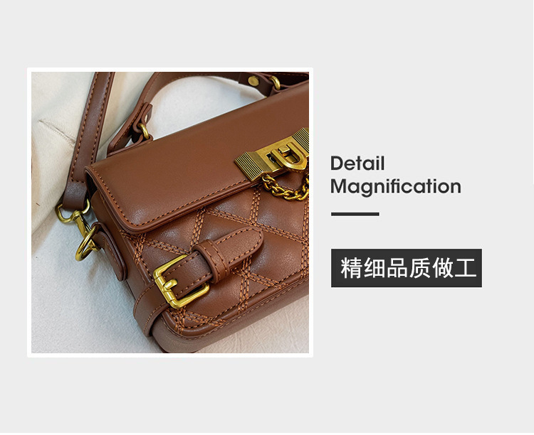 外贸新款菱格手提包包女2025复古百搭小方包春季质感单肩斜挎包详情12