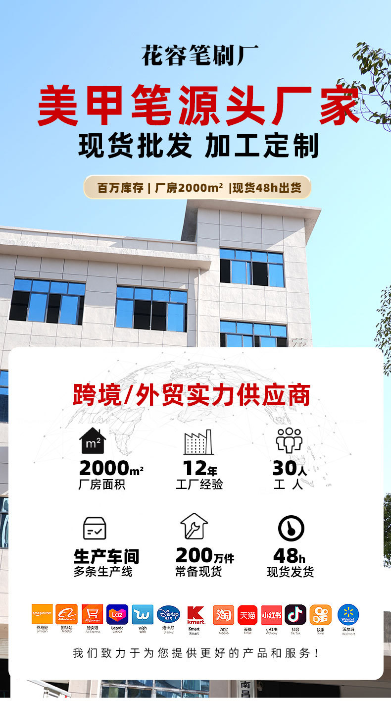 跨境新款美甲笔刷套装全套光疗笔渐变拉线笔彩绘功能日式美甲工具详情1