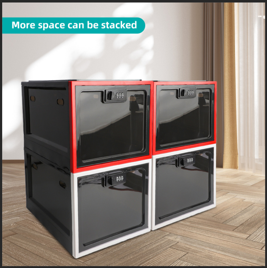 LOCKBOX password lock refrigerator food and snack storage box transparent storage box medicine box mobile phone and tablet password box pic 3