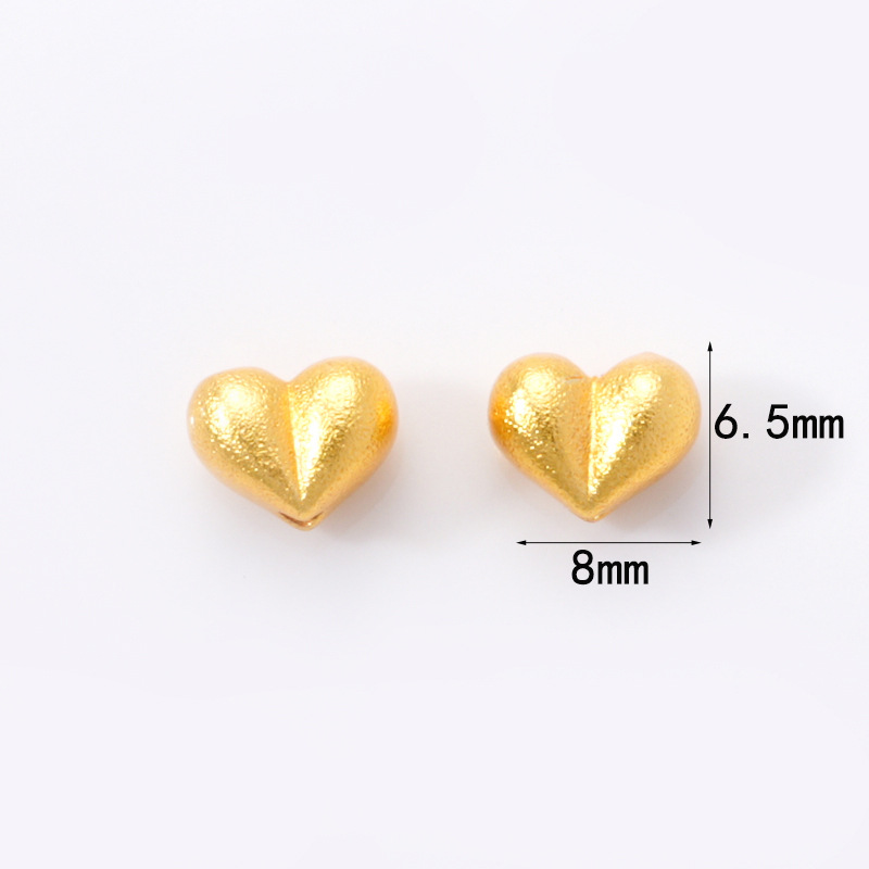 Ancient-style sand gold accessories, electroplated heart-shaped peach-shaped bead necklace, bracelet, bracelet, crystal, diy handcrafted bead material pic 8