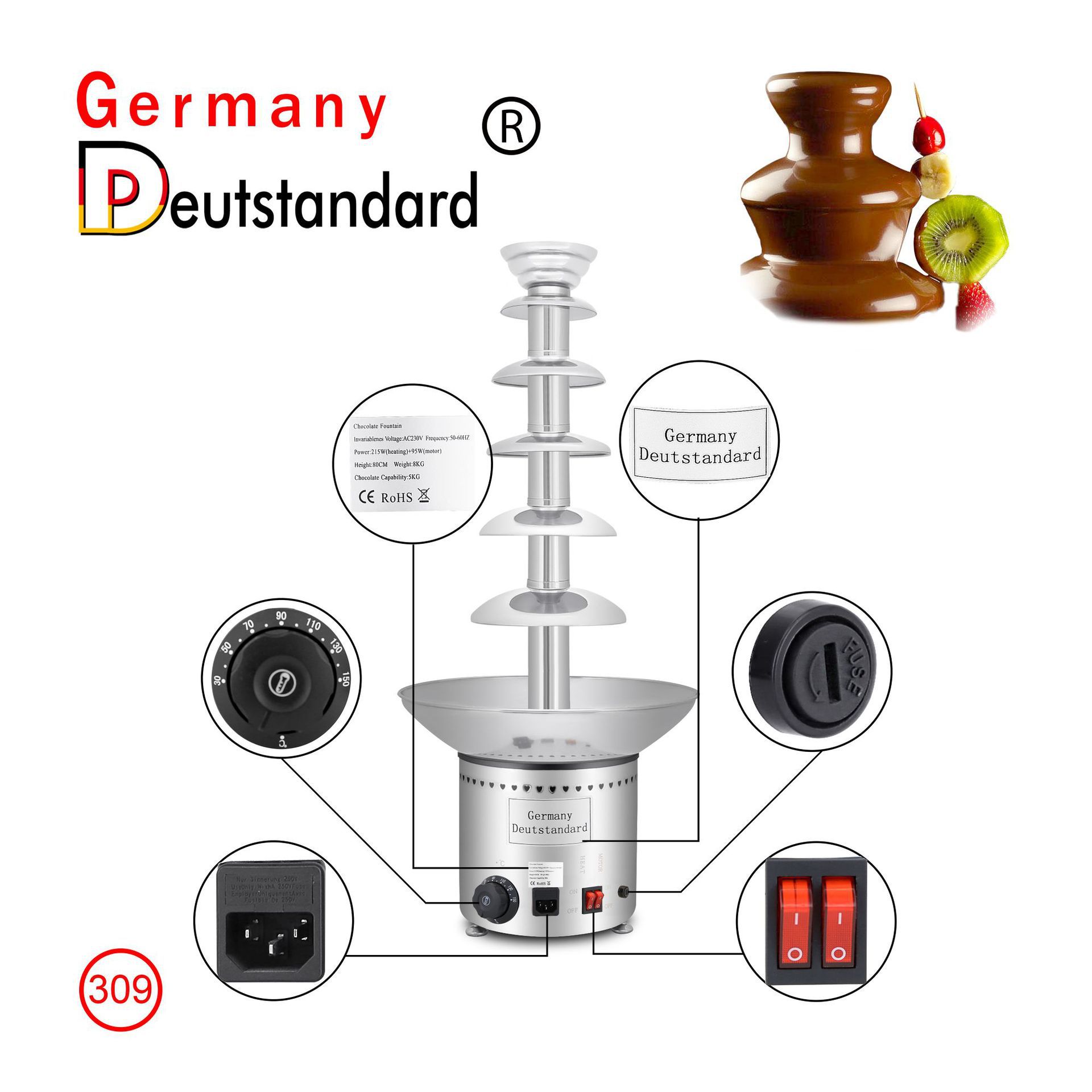 Direct sales from the manufacturer of commercial chocolate fountain machines, stainless steel chocolate waterfall machines, and fully automatic melting and insulation equipment pic 4